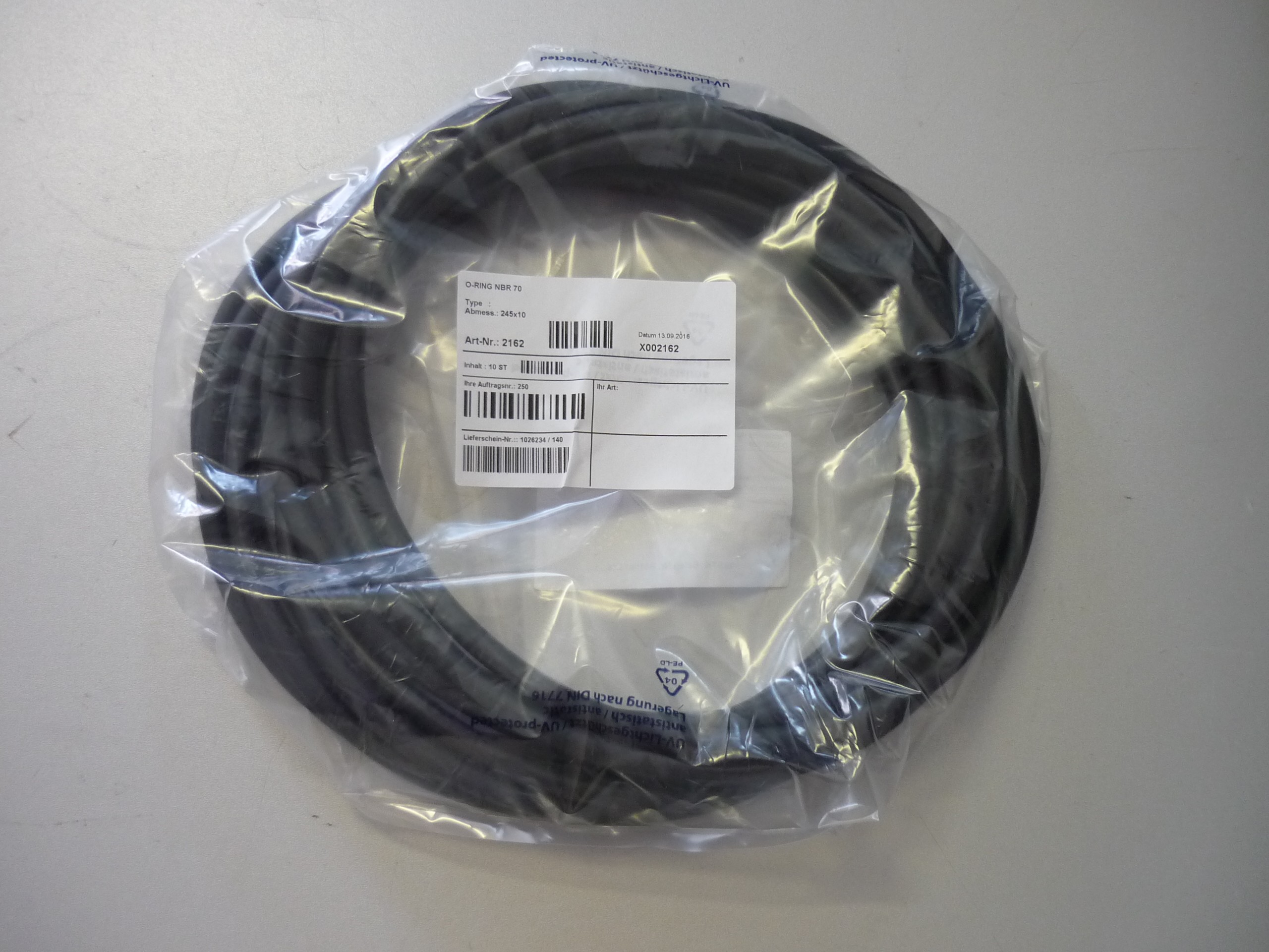 Кольцо круглого сечения 245 x 10 mm материал: NBR, 70 по Шору