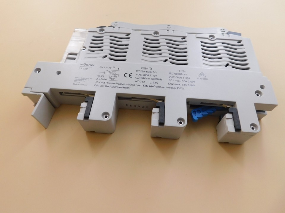 Разъединитель 400 VAC, 63A, art.31158 WOHNER